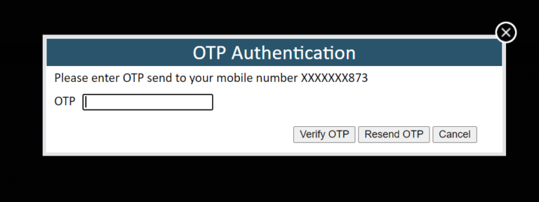 RPSC OTR OTP Authentication stage