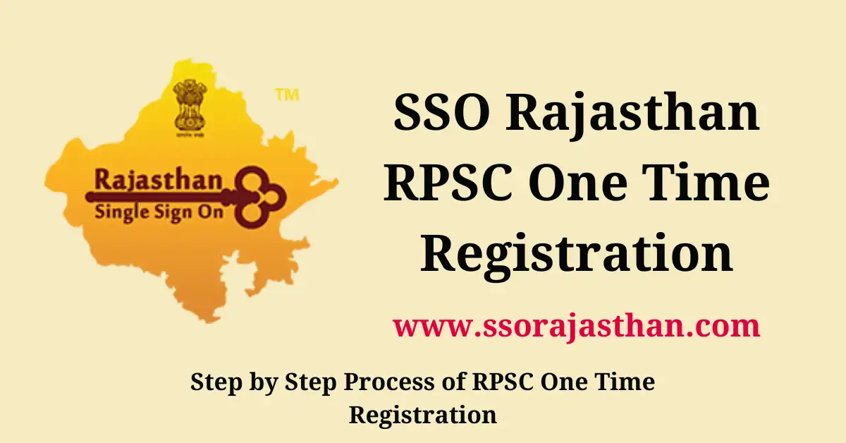 SSO Rajasthan RPSC One Time Registration
